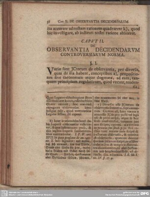 Caput II. De Observantia Decidendarum Controversiarum Norma