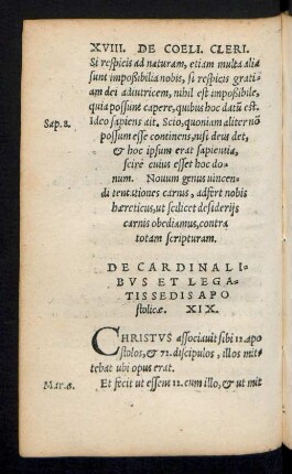De Cardinalibus Et Legatis Sedis Apostolicae. XIX.