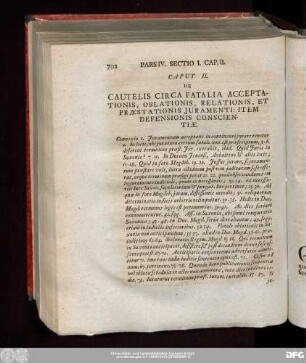 Caput II. De Cautelis Circa Fatalia Acceptationis, Oblationis, Relationis, Et Praestationis Iuramenti: Item Defensionis Conscientiae.