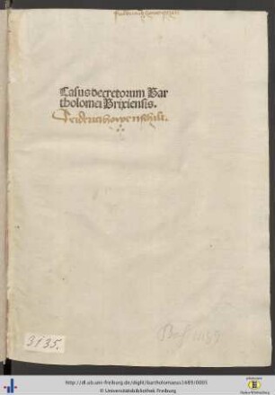 Casus decretorum Bartholomei Brixiensis