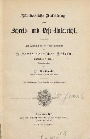 Methodische Anleitung zum Schreib- und Lese-Unterricht