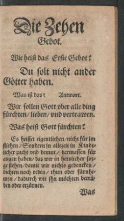 Die Zehen Gebot.