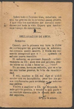 Declaración de amor.