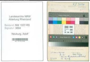 Entnazifizierung Adolf Neuburg , geb. 02.03.1909 ()