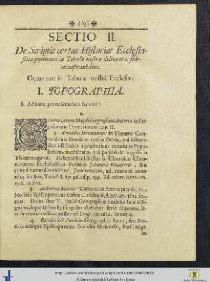 I. Topographia.
