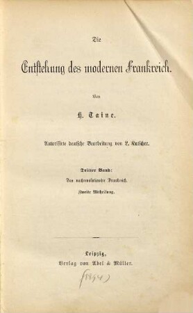 Die Entstehung des modernen Frankreich, 3. Das nachrevolutionäre Frankreich ; 2