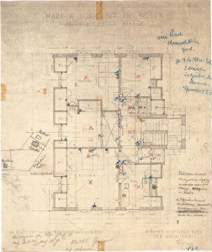 Fischer, Theodor; München - Solln; Haus Schickert - Mansardenobergeschoss (Grundriss)