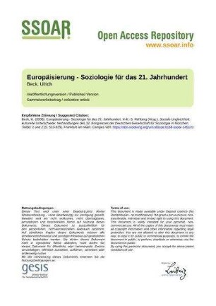 Europäisierung - Soziologie für das 21. Jahrhundert