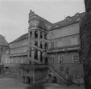 Torgau. Schloss Hartenfels, Innenhof mit Wendelstein