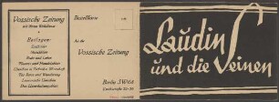 Bestellkarte Vossische Zeitung, "Laudin und die Seinen", Kochstraße 22-26