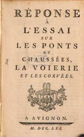 Réponse à l'essai sur les ponts et chaussées ...