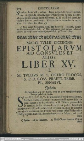 Epistolarum Ad Consules Et Alios Liber XV.