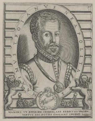 Bildnis des Maximvs Troianvs, mit einem Medaillenbildnis des Albrecht V. von Bayern