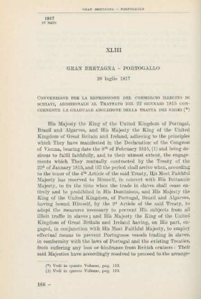 XLIII Gran Bretagna - Portogallo 28 luglio 1817