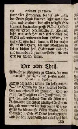 136-146, Der achte Theil.