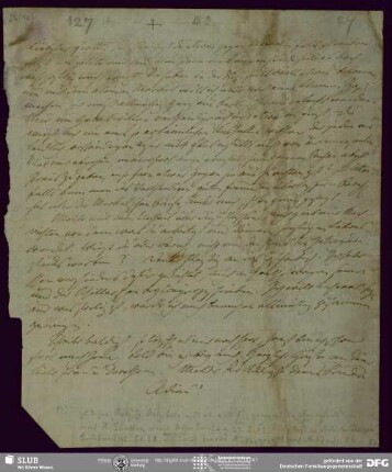 Eigenh. Brief von August Wilhelm von Schlegel an Ludwig Tieck, o.O., ohne Datumsangabe