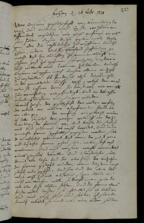Freytag d 16 Febr. 1731