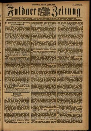 Ausgabe vom Donnerstag, den 28. Juni 1894.