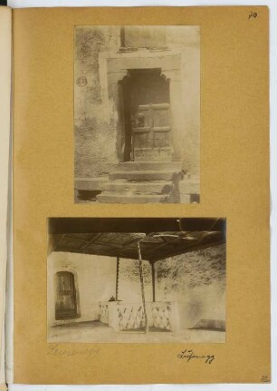 Ansitz Lusenegg, Lajen: Portal und Treppenhaus (aus: Skizzen- und Fotoalbum 13)