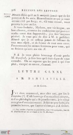 (Lettre CLXXI - CLXXX)