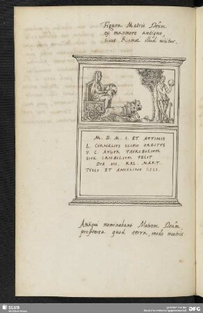 Figura Matris Deûm ex marmore antiquo, sicut Romae illud uisitur.