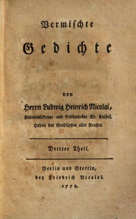 Vermischte Gedichte, 3