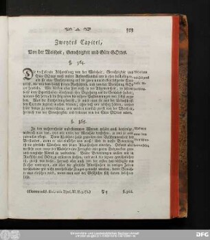 Zweytes Capitel, Von der Weisheit, Gerechtigkeit und Güte Gottes.