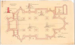 St. Liborius (mit Pfarrhaus), Dortmund-Körne: Fundamentplan, Grundriss und Details 1:50