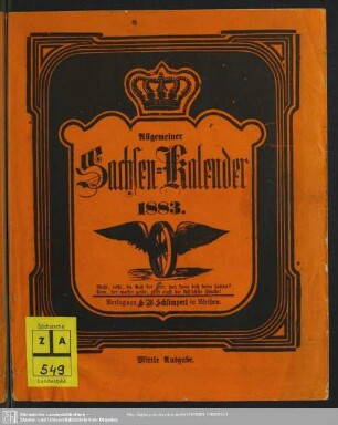 1883: Allgemeiner Sachsen-Kalender