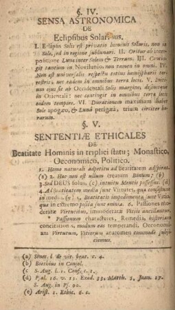 §. IV. Sensa astronomica.