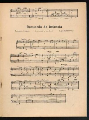Recuerdo de infancia : Souvenir d'enfance - A souvenir of childhood - Jugend Erinnerung