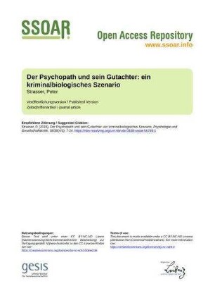 Der Psychopath und sein Gutachter: ein kriminalbiologisches Szenario