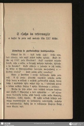 I. S cžaßa do reformazije a kajke tu pola naß wokoło lěta 1517 běsche