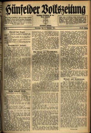 Ausgabe vom Dienstag, den 11. Oktober 1921.