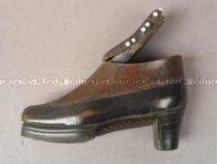 Schnupftabakdose, Halbschuhform, Leder