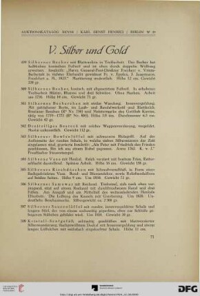 V. Silber und Gold (Nr. 499-535d)