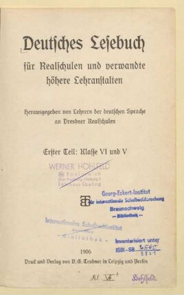 Teil 1 = Kl. 6 und 5, [Schülerband]: [Teil 1 = Kl. 6 und 5, [Schülerband]]