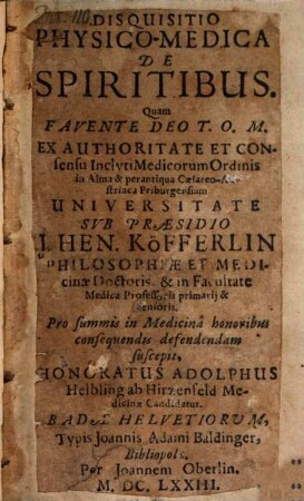 Disquisitio physico-medica de spiritibus
