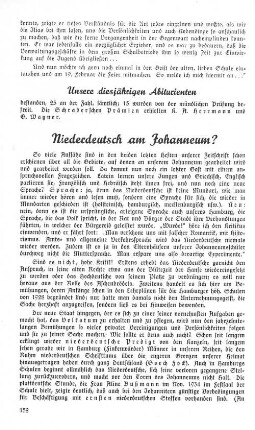 Niederdeutsch am Johanneum?