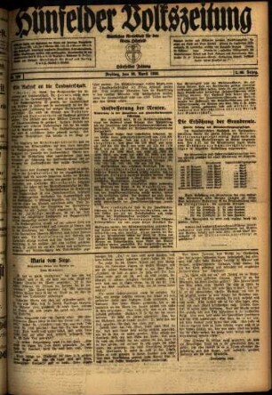 Ausgabe vom Freitag, den 30. April 1920.