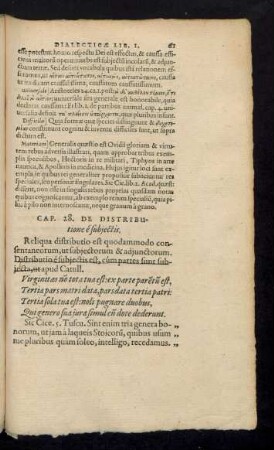 Cap. 28. De Distributione e subiectis.