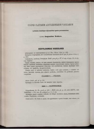 Synopsis Plantarum Acotyledonearum Vascularium in Sicilia insulisque adjacentibus sponte provenientium