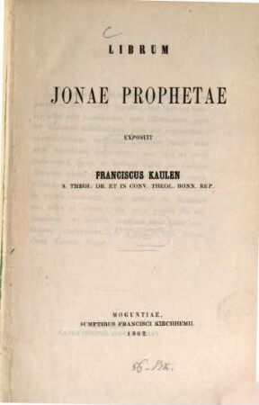 Librum Jonae Prophetae