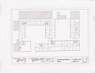 Engelhardt Hof, Berlin: Vorentwurf: Grundriss Obergeschoss aller Bauteile 1:200