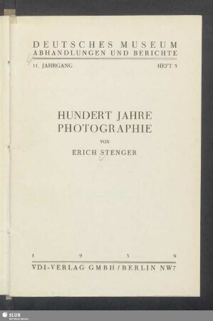 Hundert Jahre Photographie