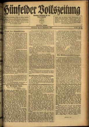 Ausgabe vom Mittwoch, den 24. November 1920.