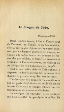 Le dragon de Jade.