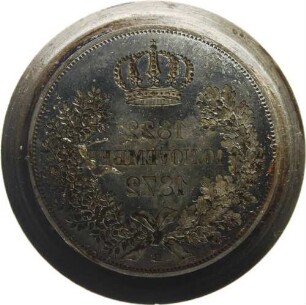 Prägestempel für 2 Taler - Goldene Hochzeit des Königspaares (Rückseite)