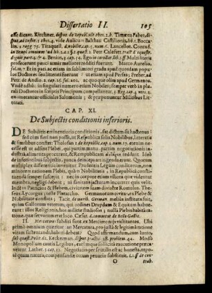 Cap. XI. De Subjectis conditionis inferioris.