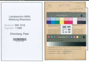 Entnazifizierung Peter Ehrenberg , geb. 24.05.1892 (Reichsbahnsekretaer)